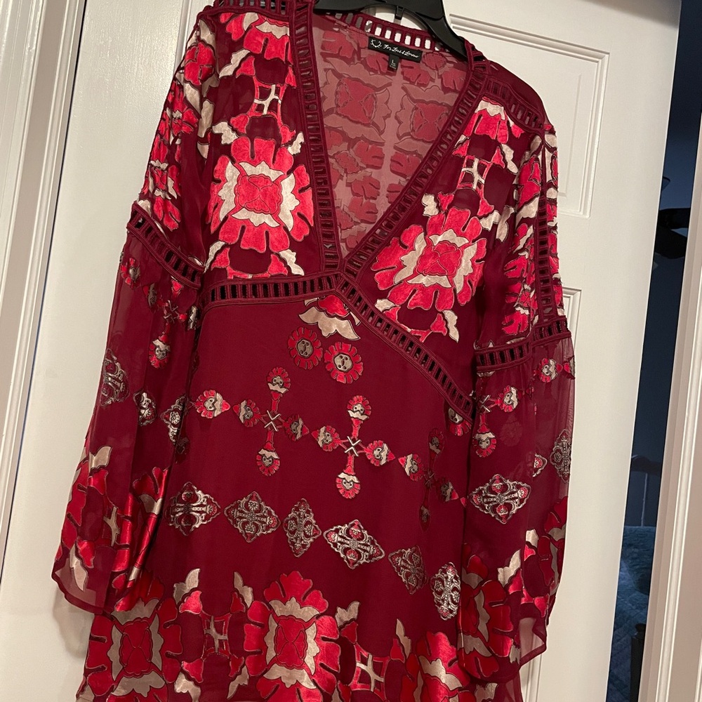 For Love And Lemons Pink and Red Floral Dress